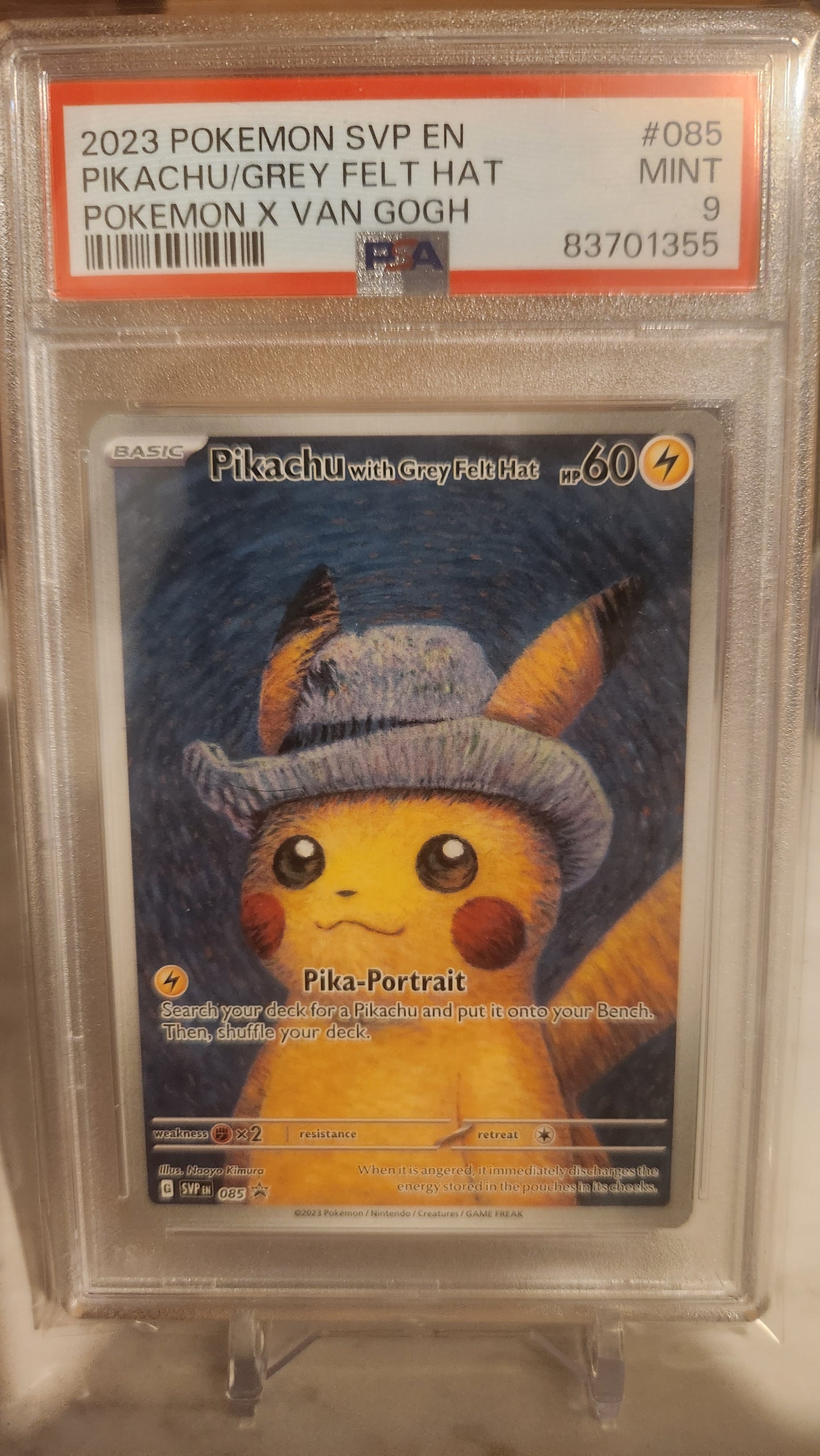 Pikachu With Grey Felt Hat PSA 9
